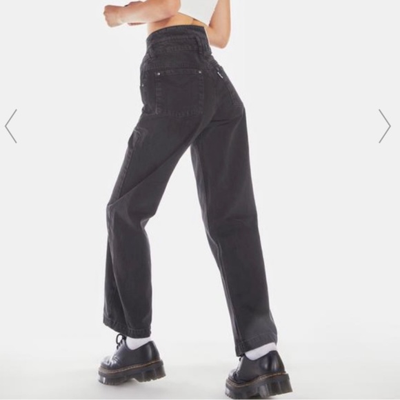 NWT Ragged Priest Waist cut out black jeans - Picture 2 of 3